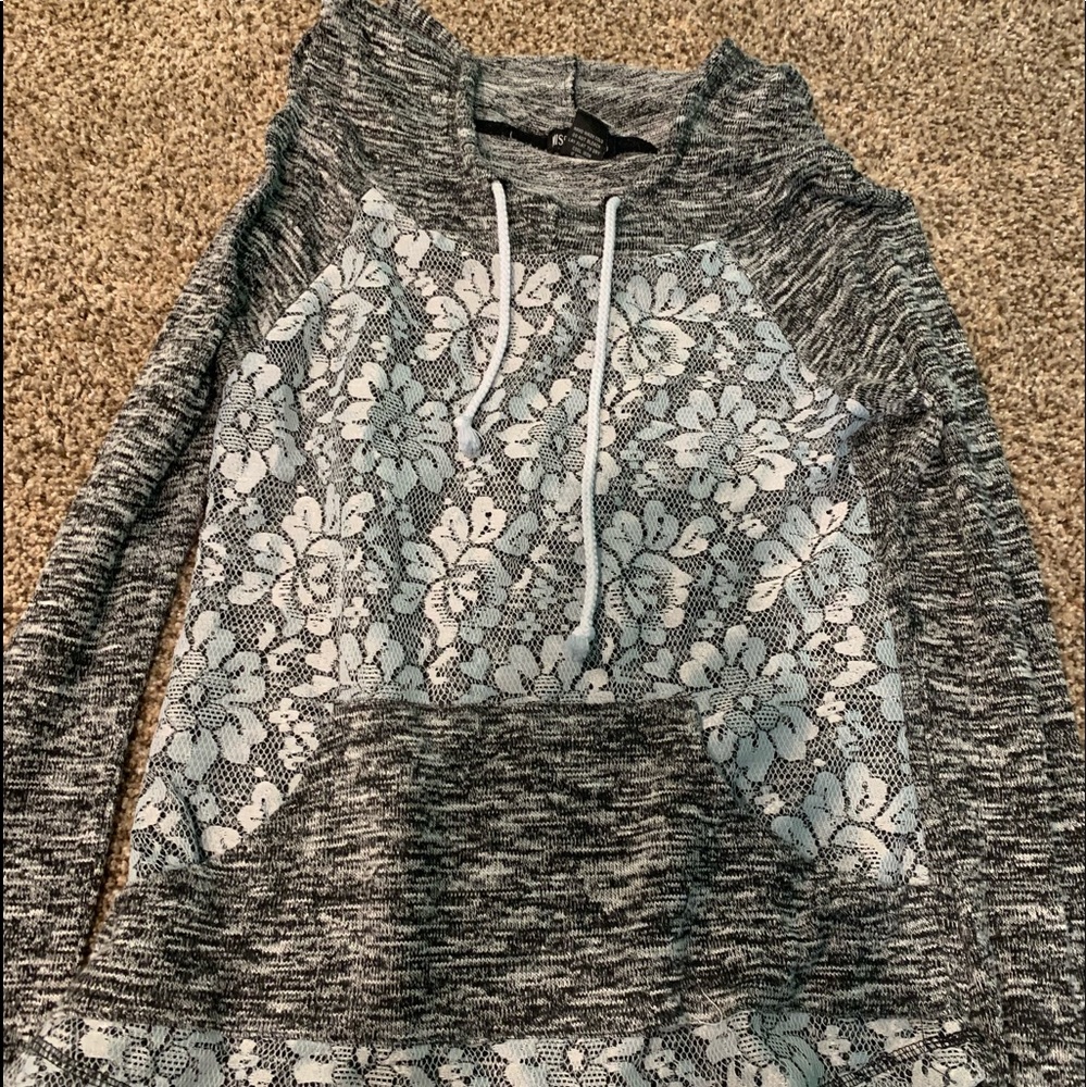 Grey long sleeve hoodie